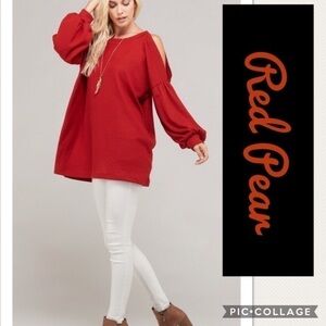 Cute Pear Red Sweater